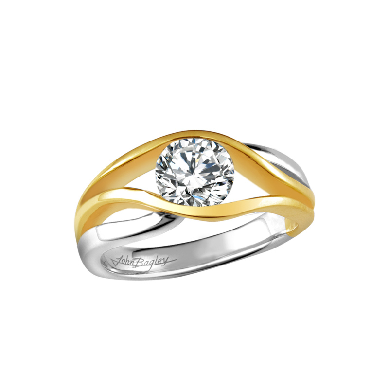 White/Yellow Engagement Ring