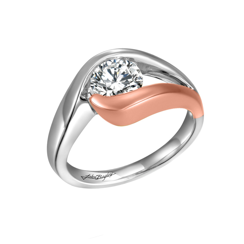 White/Rose Engagement Ring