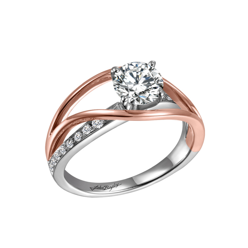 White/Rose Engagement Ring