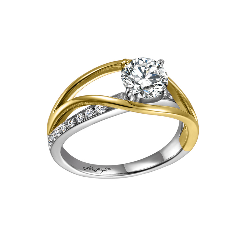 White/Yellow Engagement Ring