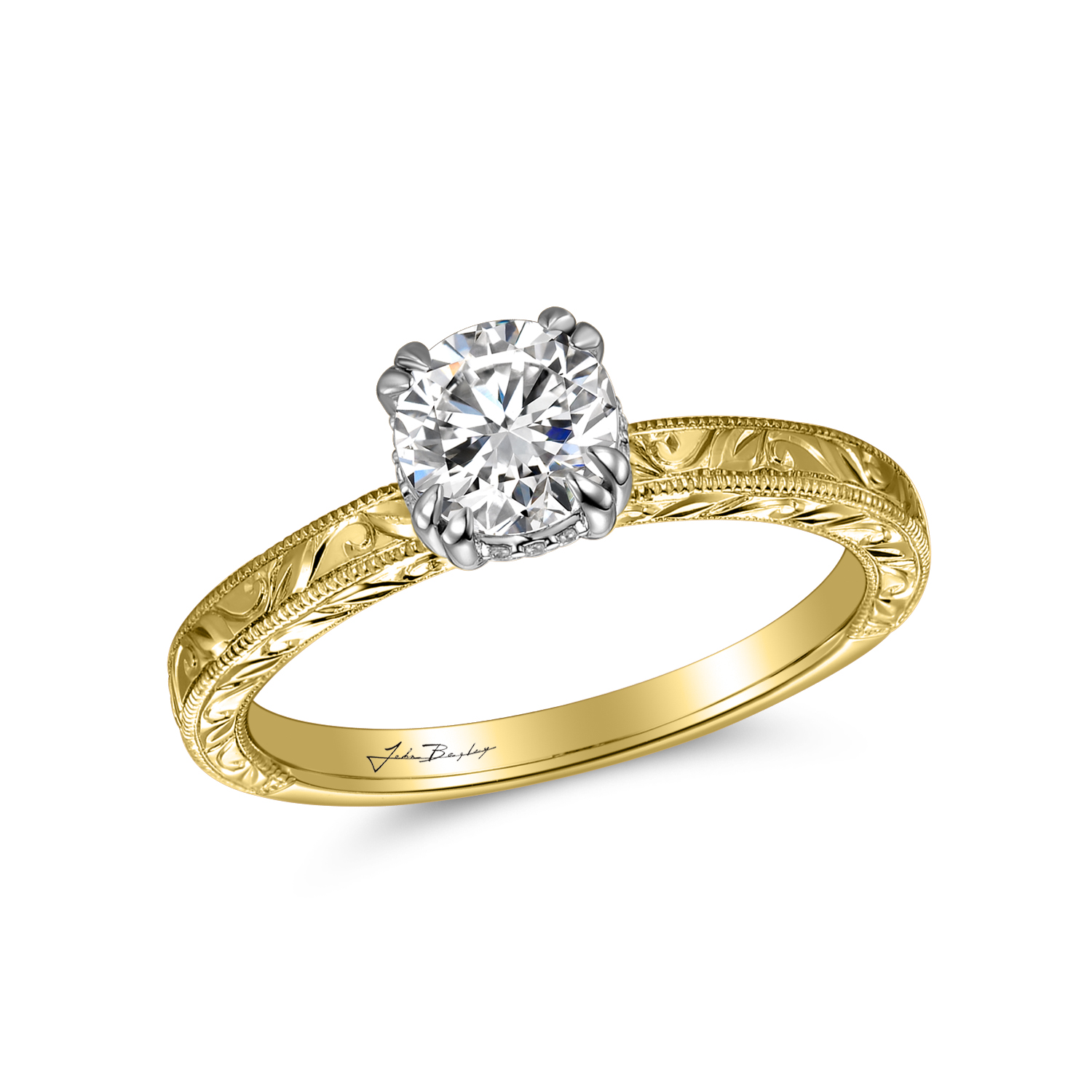 Yellow/White Engagement Ring