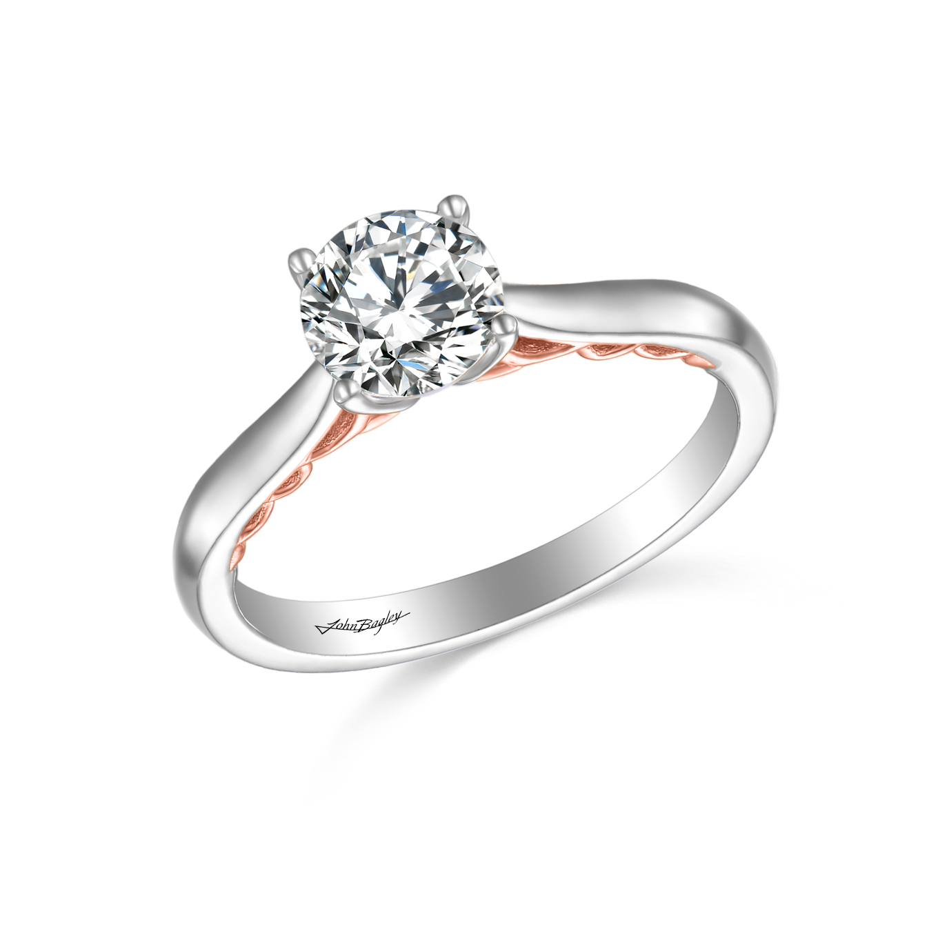White/Rose Engagement Ring