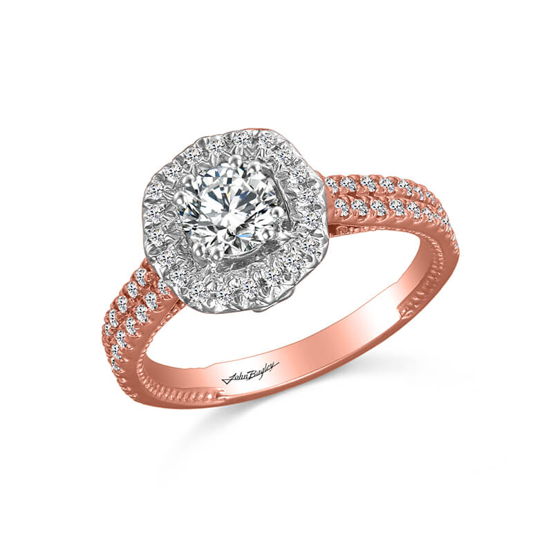 Rose/White Engagement Ring