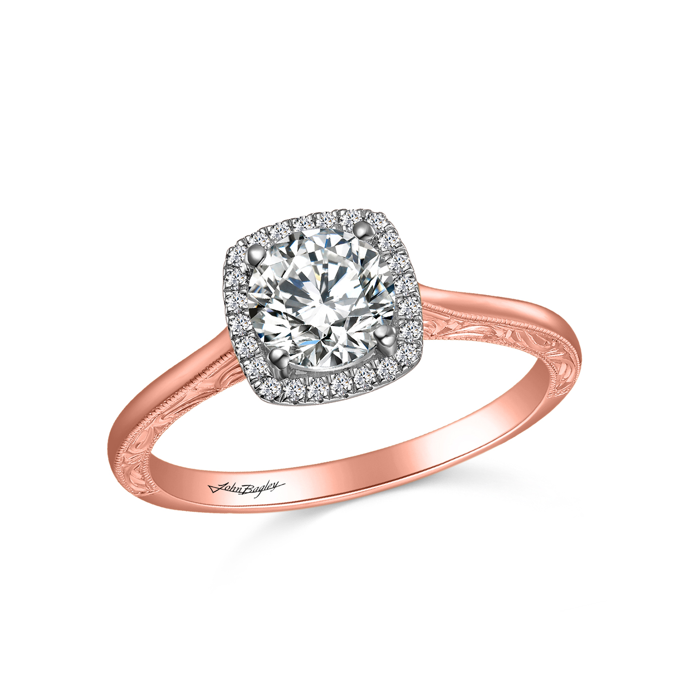 Rose/White Engagement Ring